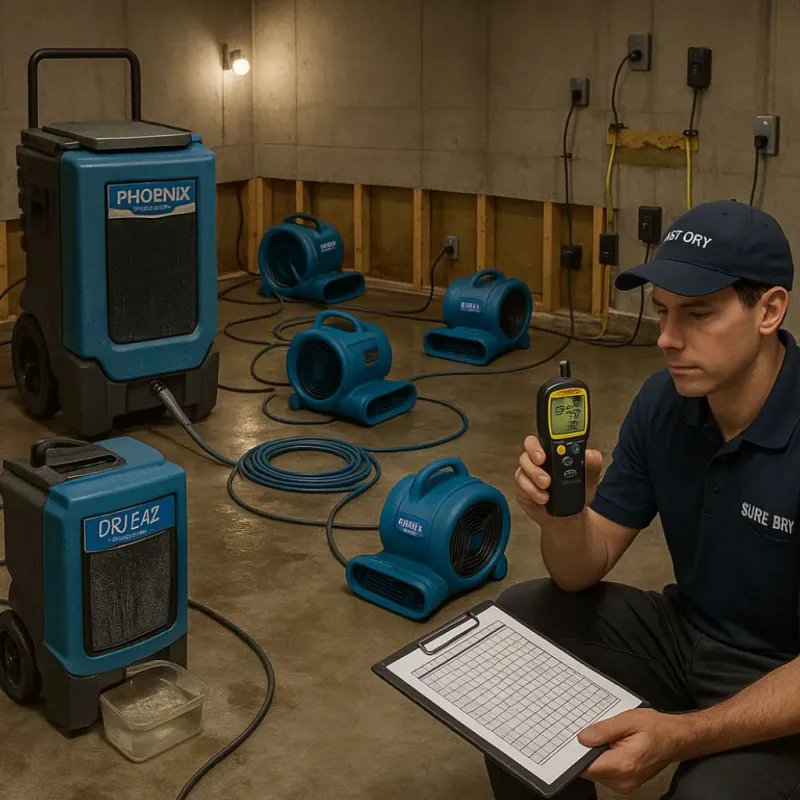 Structural Drying and Dehumidification process in Gregg County, TX